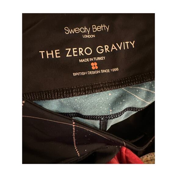 Women M Sweaty Betty The Zero Gravity Full Length Leggings Pants Blue Space Race - Picture 7 of 8